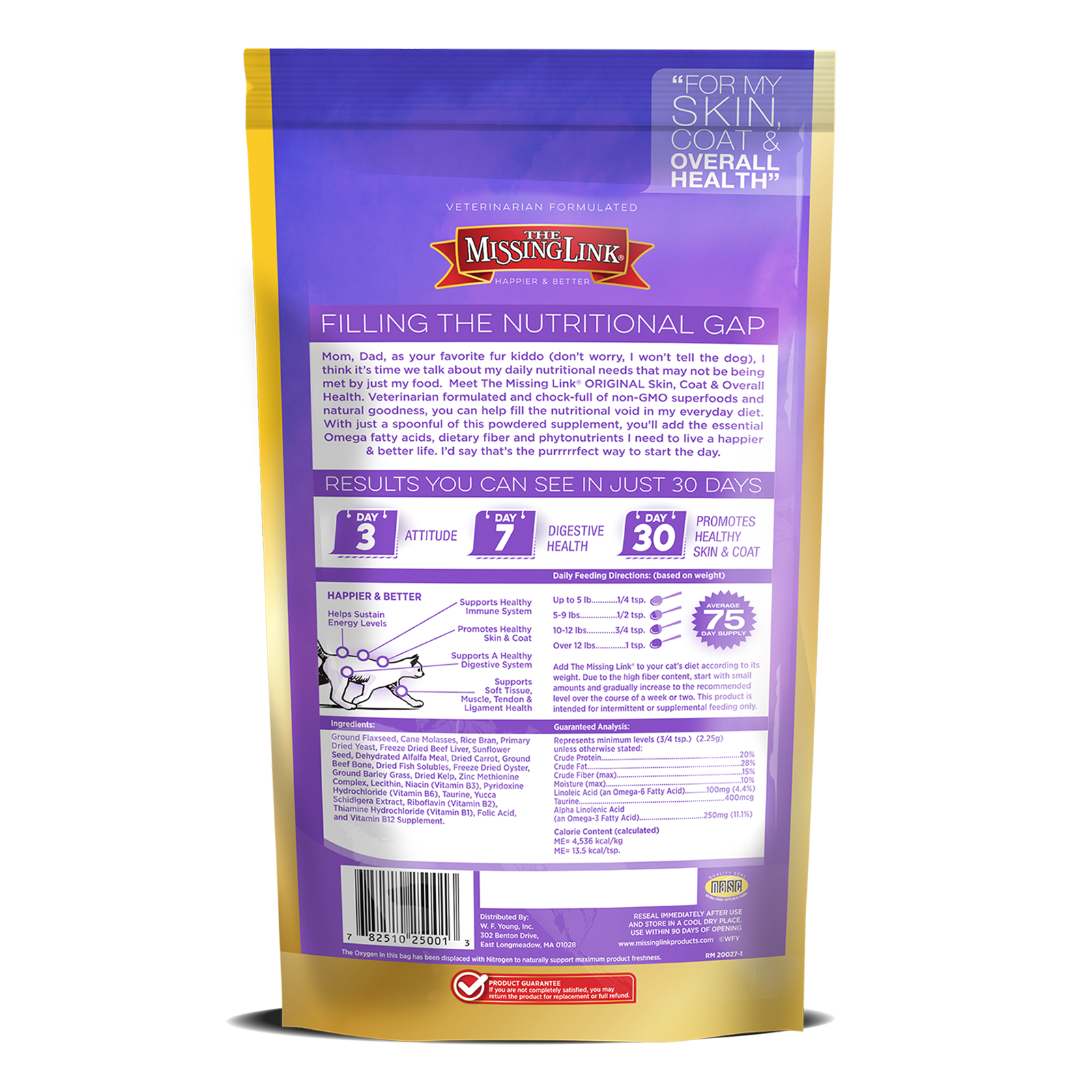 The Missing Link Feline supplement powder formula, filling the nutritional gap.