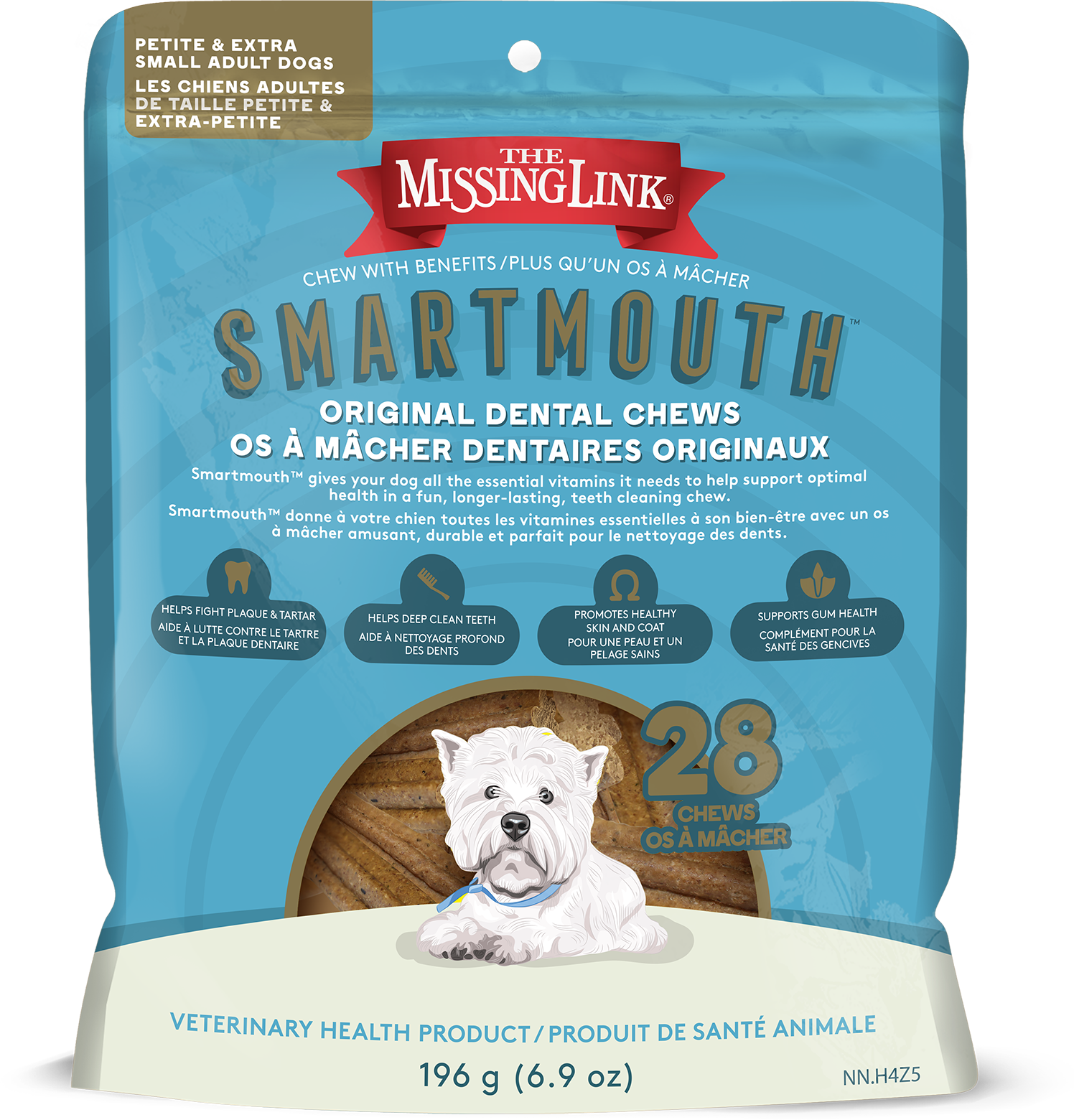 Smartmouth dental chews petite dog size.