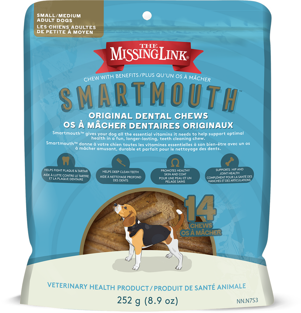 Smartmouth dental chews small / medium dog size.